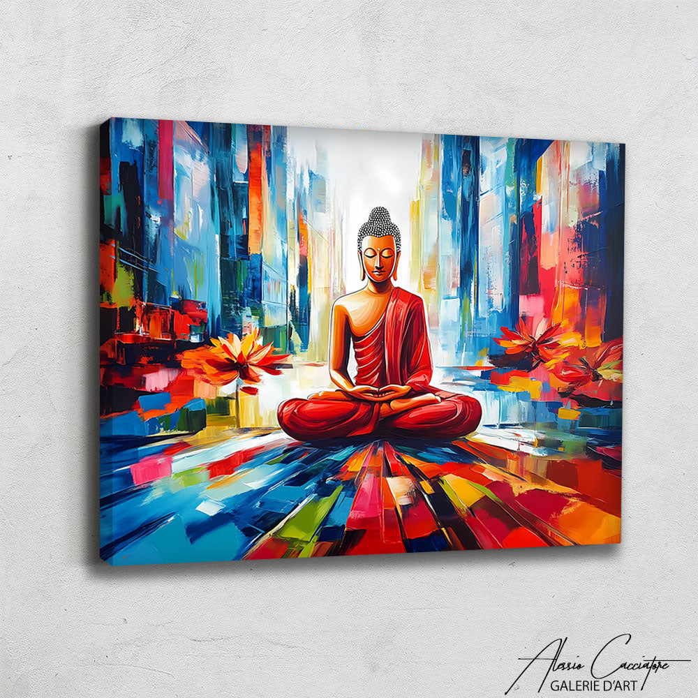TABLEAU BOUDDHA ROUGE