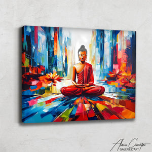 TABLEAU BOUDDHA ROUGE
