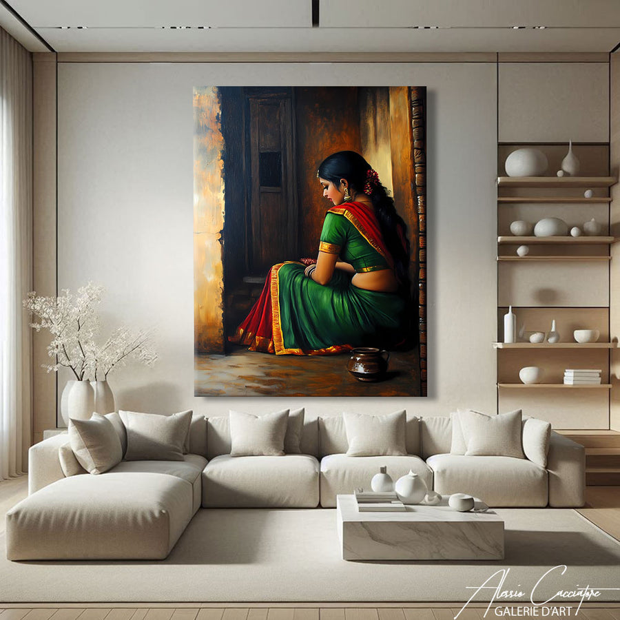 Tableau Femme Indienne – mise en situation