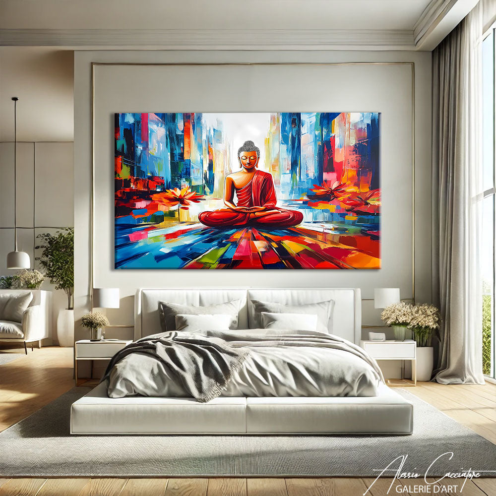 TABLEAU BOUDDHA ROUGE