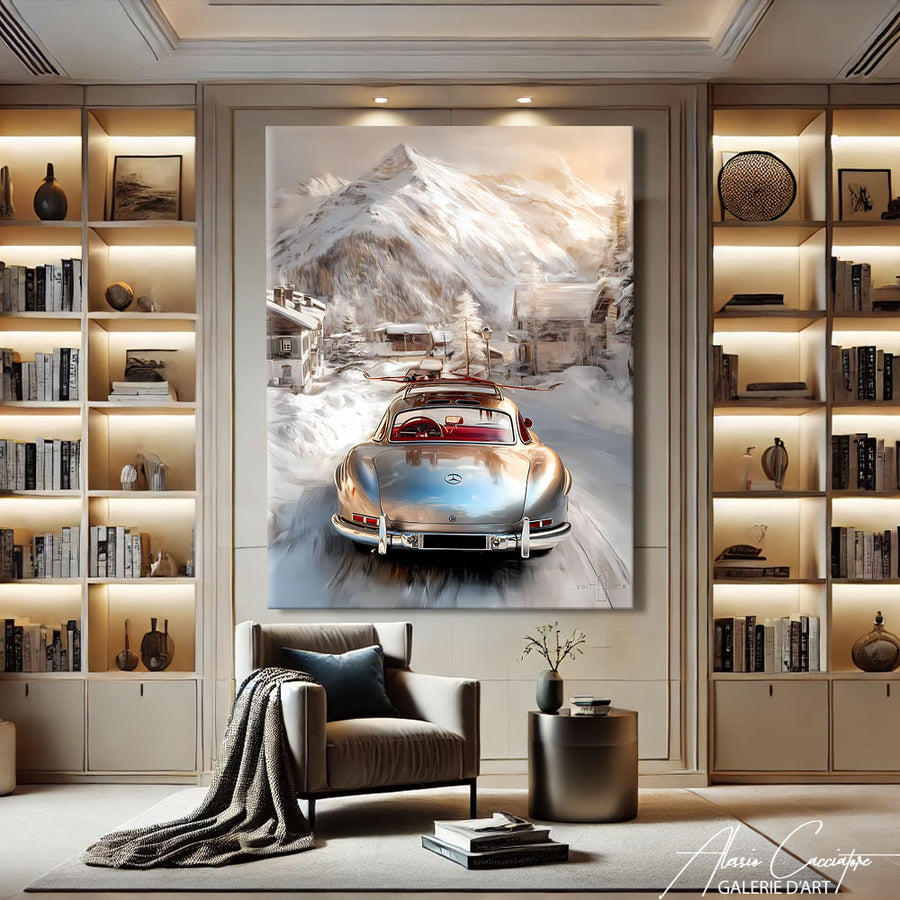 Tableau Peinture Ski – mise en situation