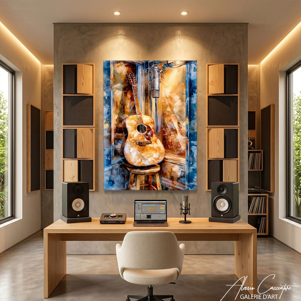 Toile Guitare En Peinture