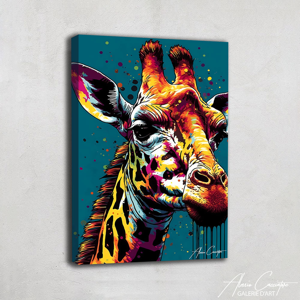 TABLEAU GIRAFE POP ART