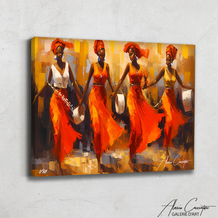 tableau femme africaine abstrait