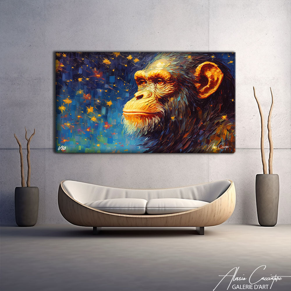 tableau tête de singe