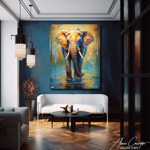 tableau éléphant coloré