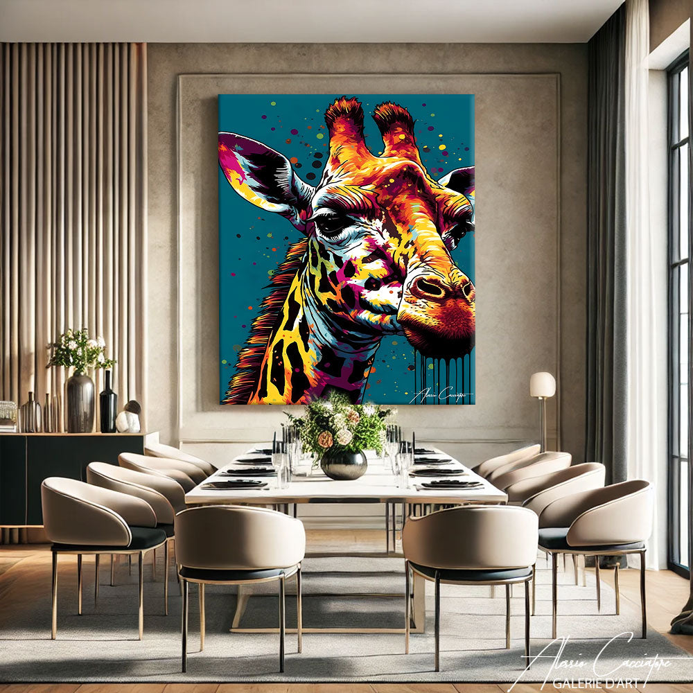 TABLEAU POP ART GIRAFE
