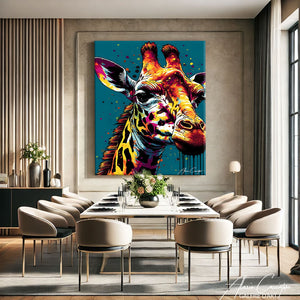TABLEAU POP ART GIRAFE