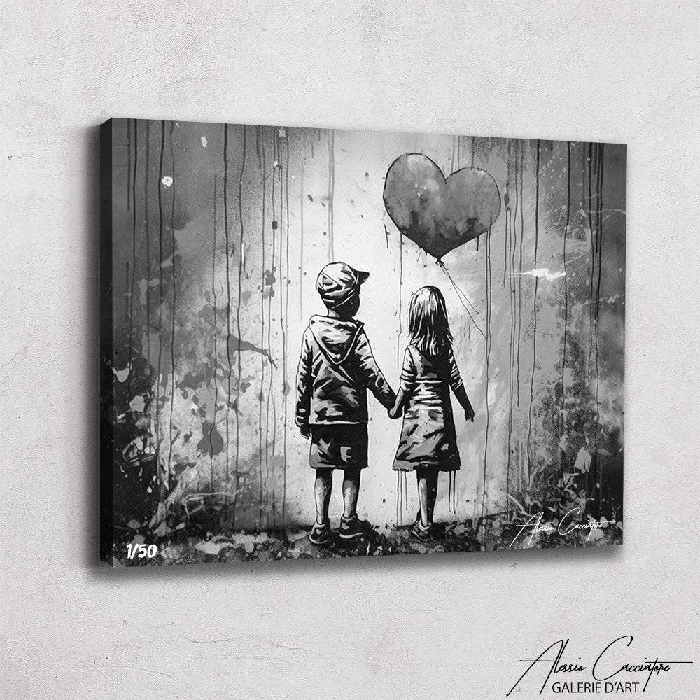 Tableau Street Art Noir Et Blanc Alessio Cacciatore