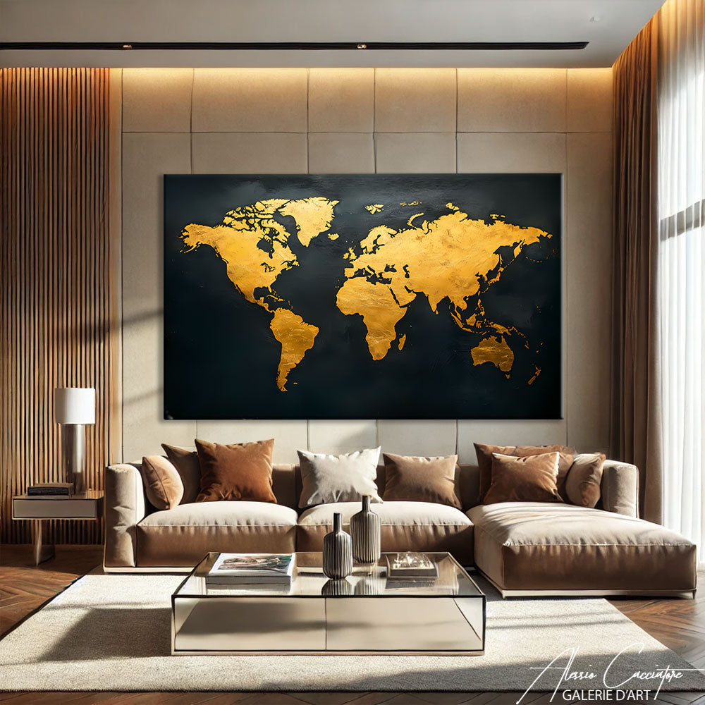 Carte Du Monde Encadrée