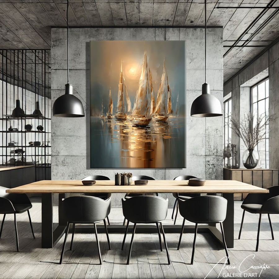 Peinture Bateau sur la Mer – mise en situation