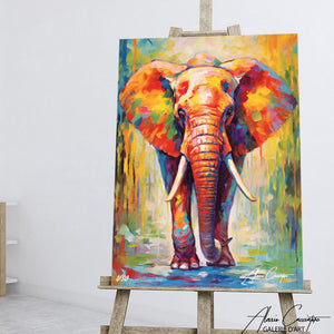 tableau éléphant peinture