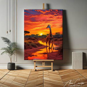 tableau toile girafe