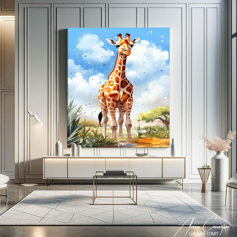 girafe tableau bebe – mise en situation