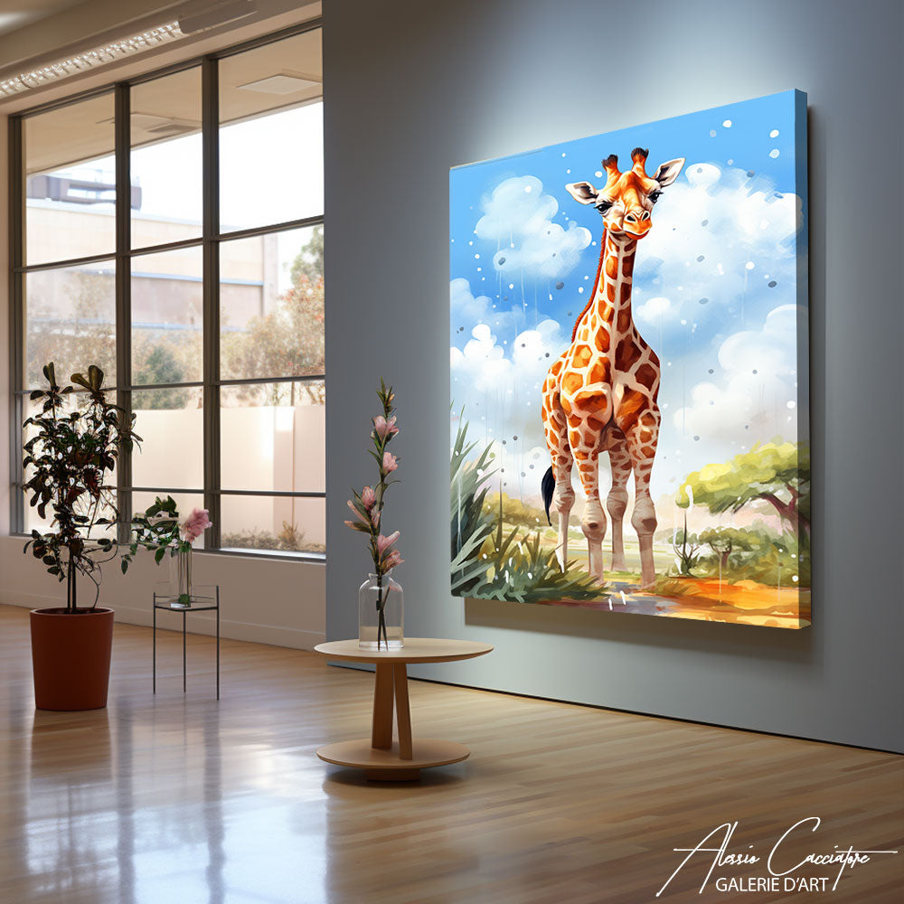 tableau girafe rigolote