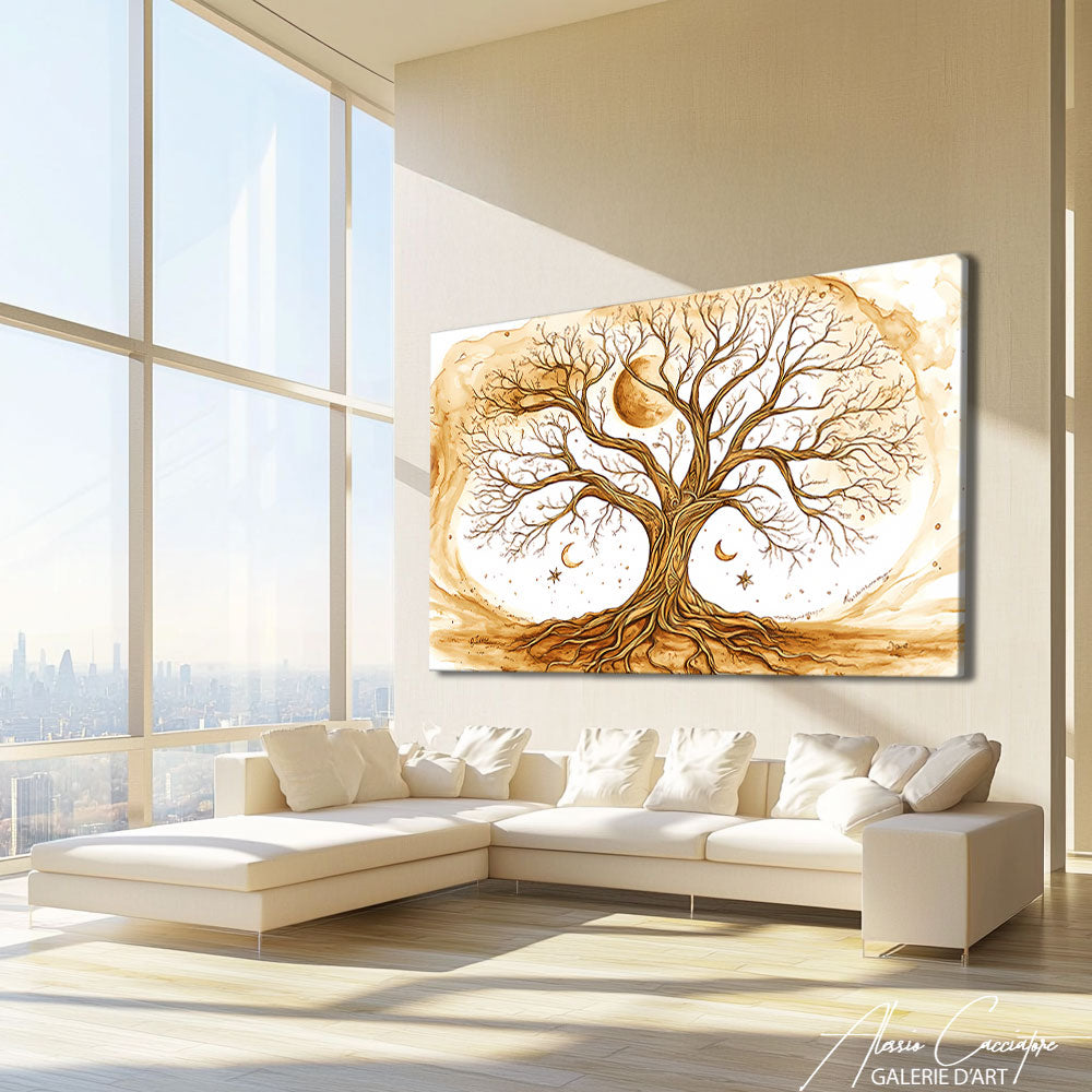 peinture sur toile arbre abstrait
