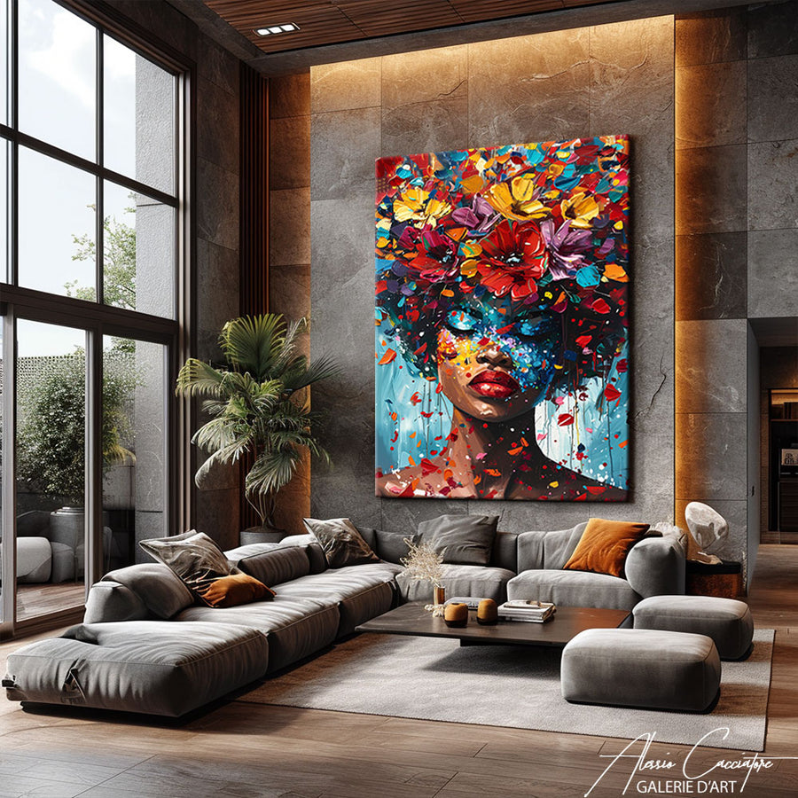 Tableau Femme Fleur
 – mise en situation
