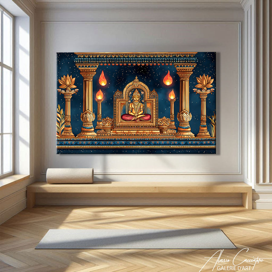 tableau indien Bouddha – mise en situation