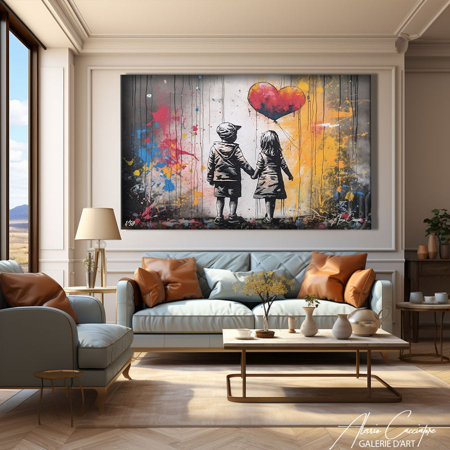 tableau pop art à l'huile – mise en situation