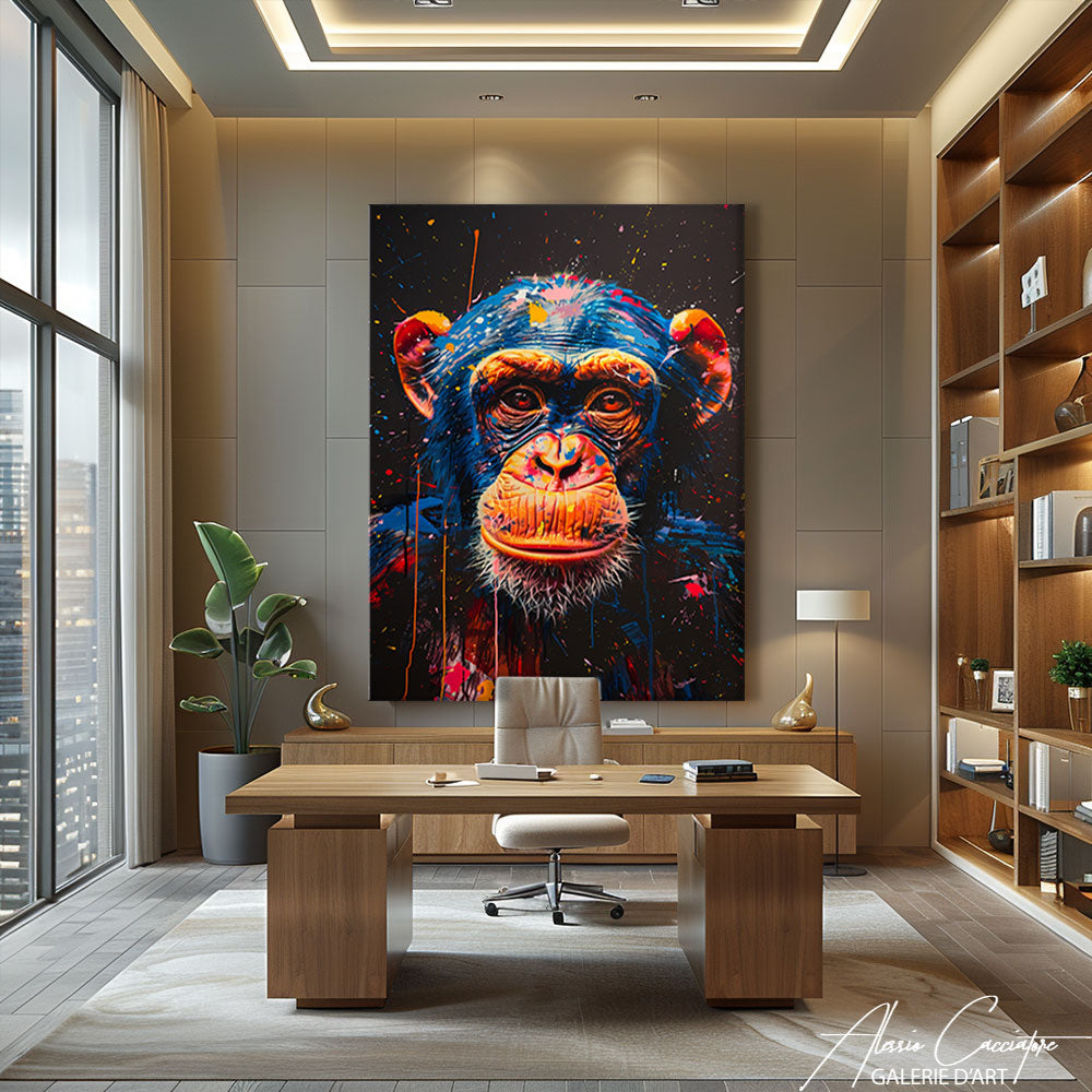 toile singe coloré