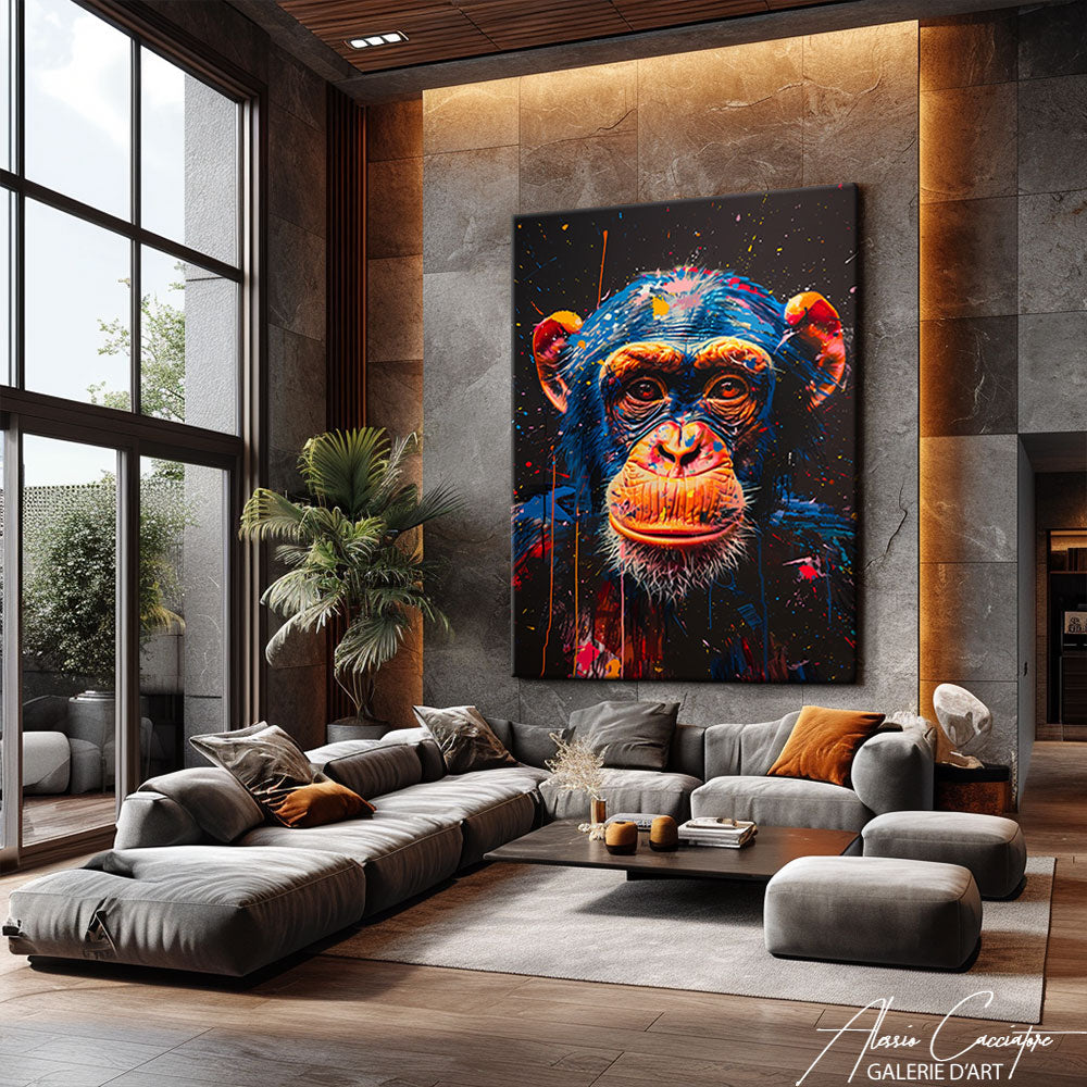 tableau peinture de singe