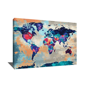 Tableau Mappemonde Abstrait