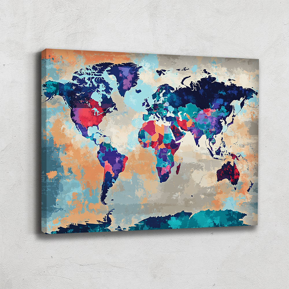 Tableau Mappemonde Abstrait