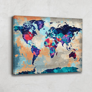 Tableau Mappemonde Abstrait