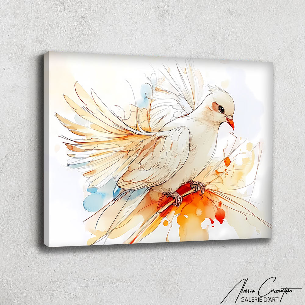 Peinture Oiseau Blanc