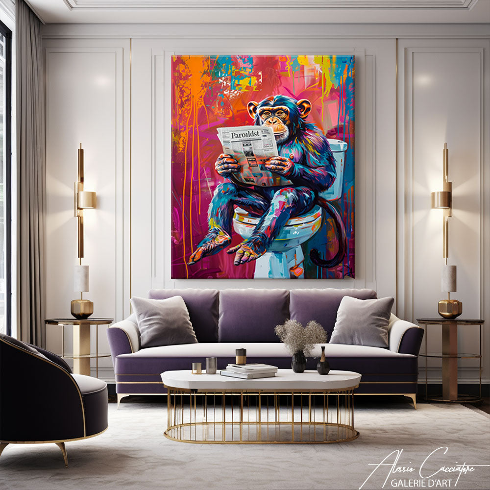 tableau singe coloré