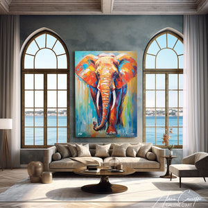 tableau elephant peinture 