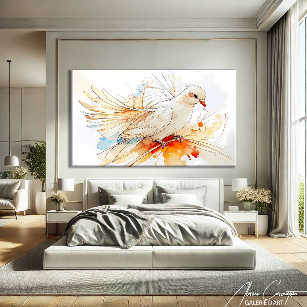 Peinture Oiseau dans le Ciel