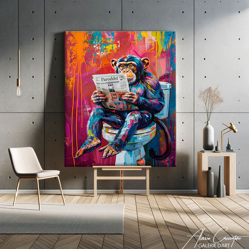 tableau singe abstrait