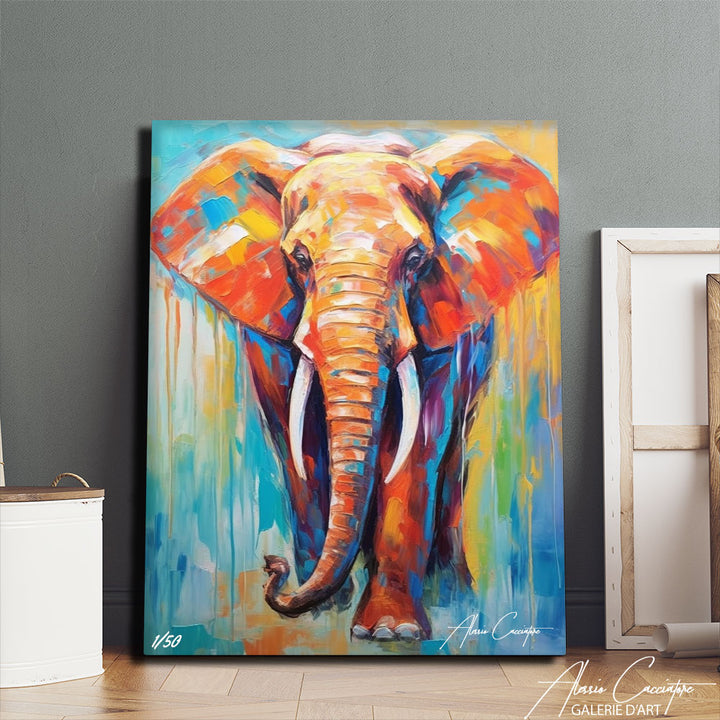 tableau éléphant afrique