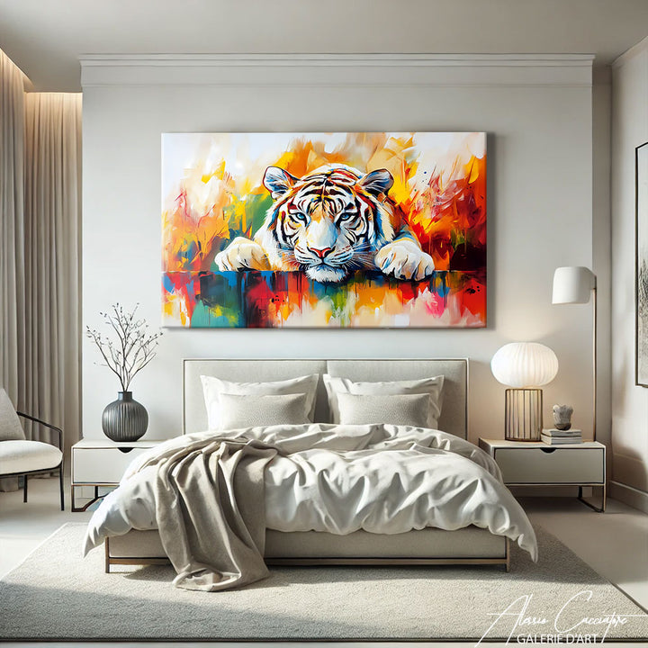 Tableau Tigre Blanc Couleur
