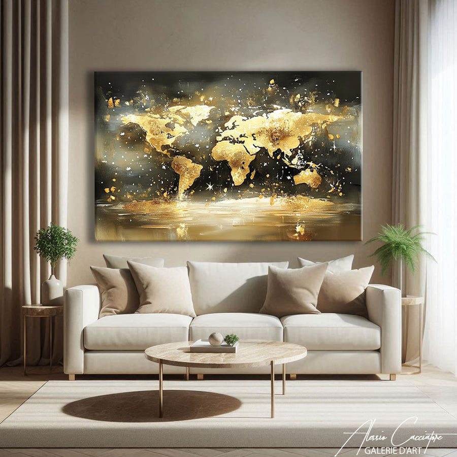 Tableau Mappemonde Luxe – mise en situation