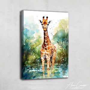 peinture girafe aquarelle