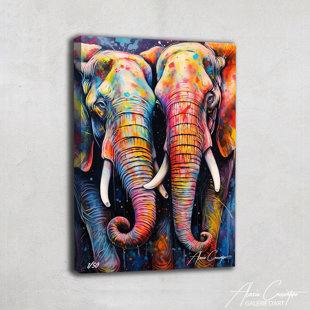 tableau éléphant pop art