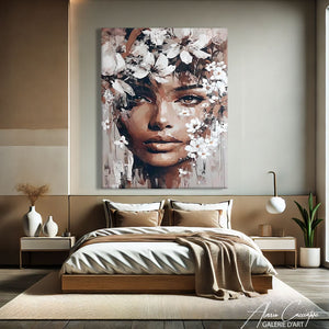 Peinture Femme Fleurs