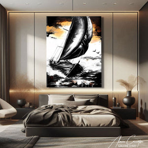 TABLEAU DE BATEAU NOIR ET BLANC