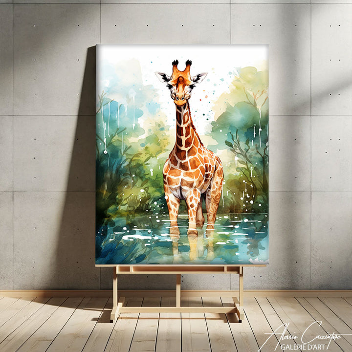 peinture girafe aquarelle