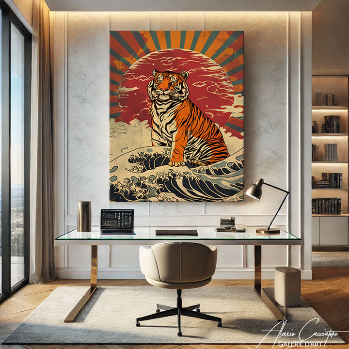 peinture tigre japonais