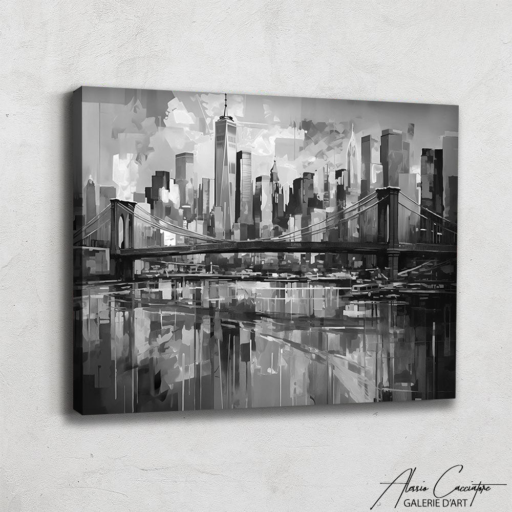 Peinture New York Noir et Blanc