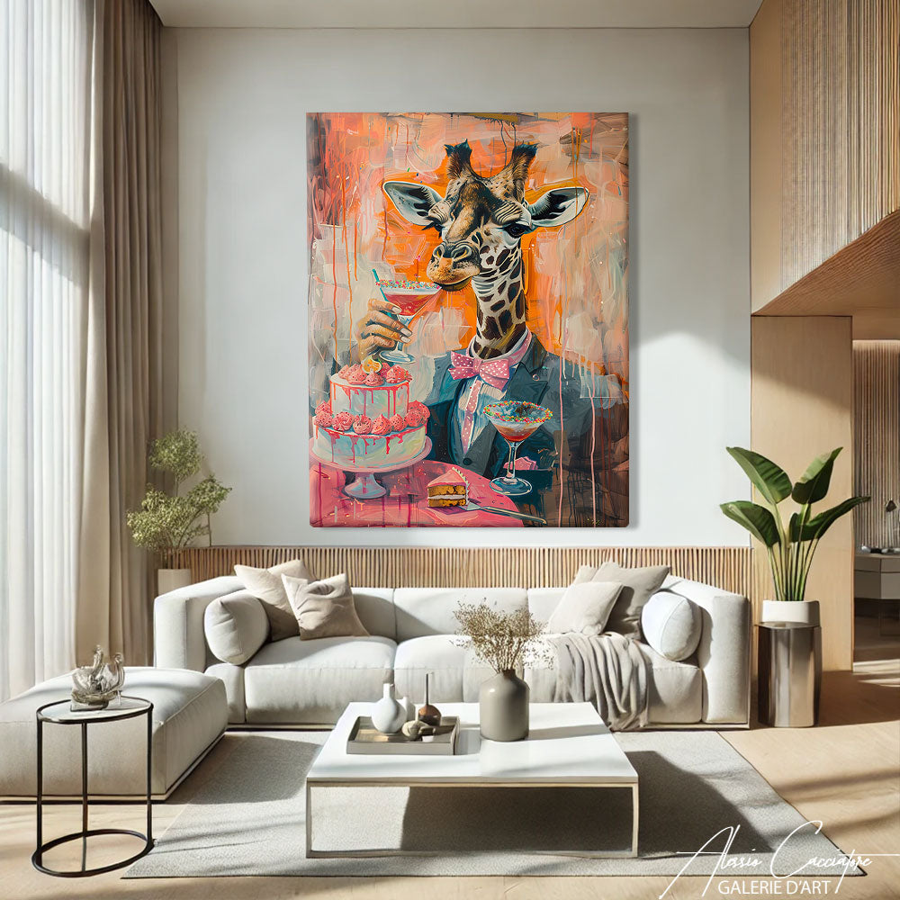 Tableau Girafe Rigolote
