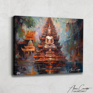 tableau bouddha lotus