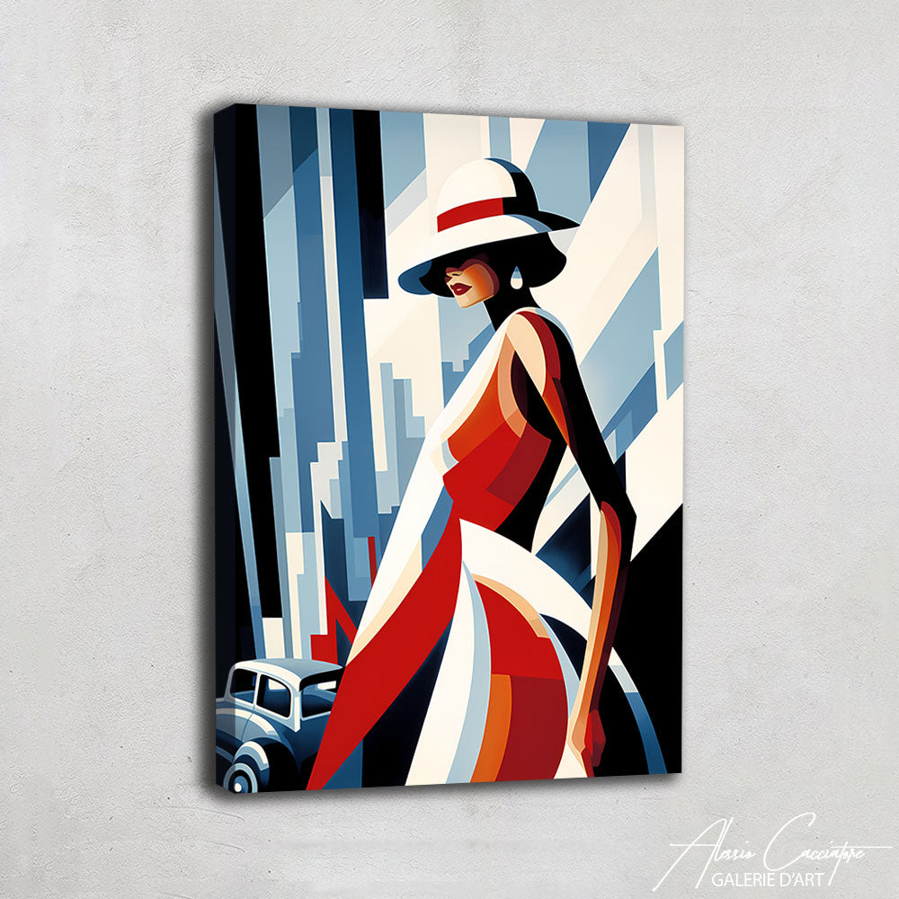 tableau art déco femme