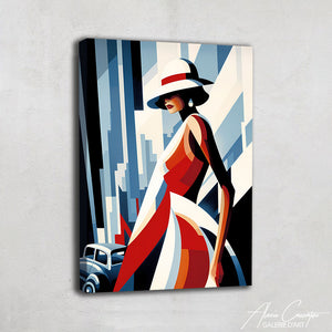 tableau art déco femme