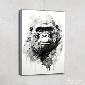 tableau gorille noir et blanc