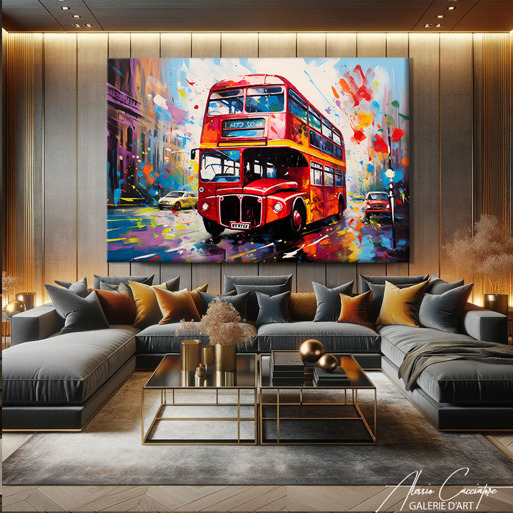 tableau londres bus rouge