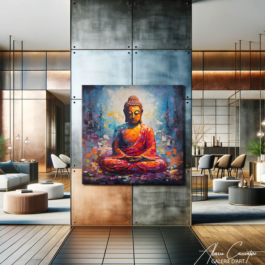 Bouddha Peinture sur Toile – mise en situation